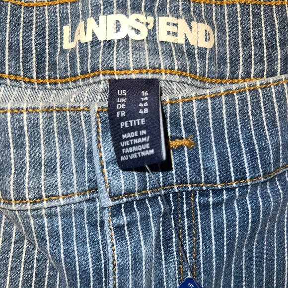 Lands’ End Recover High-Rise Striped Wide Leg Crop Jeans – Size 16 Petite - Picture 8 of 9